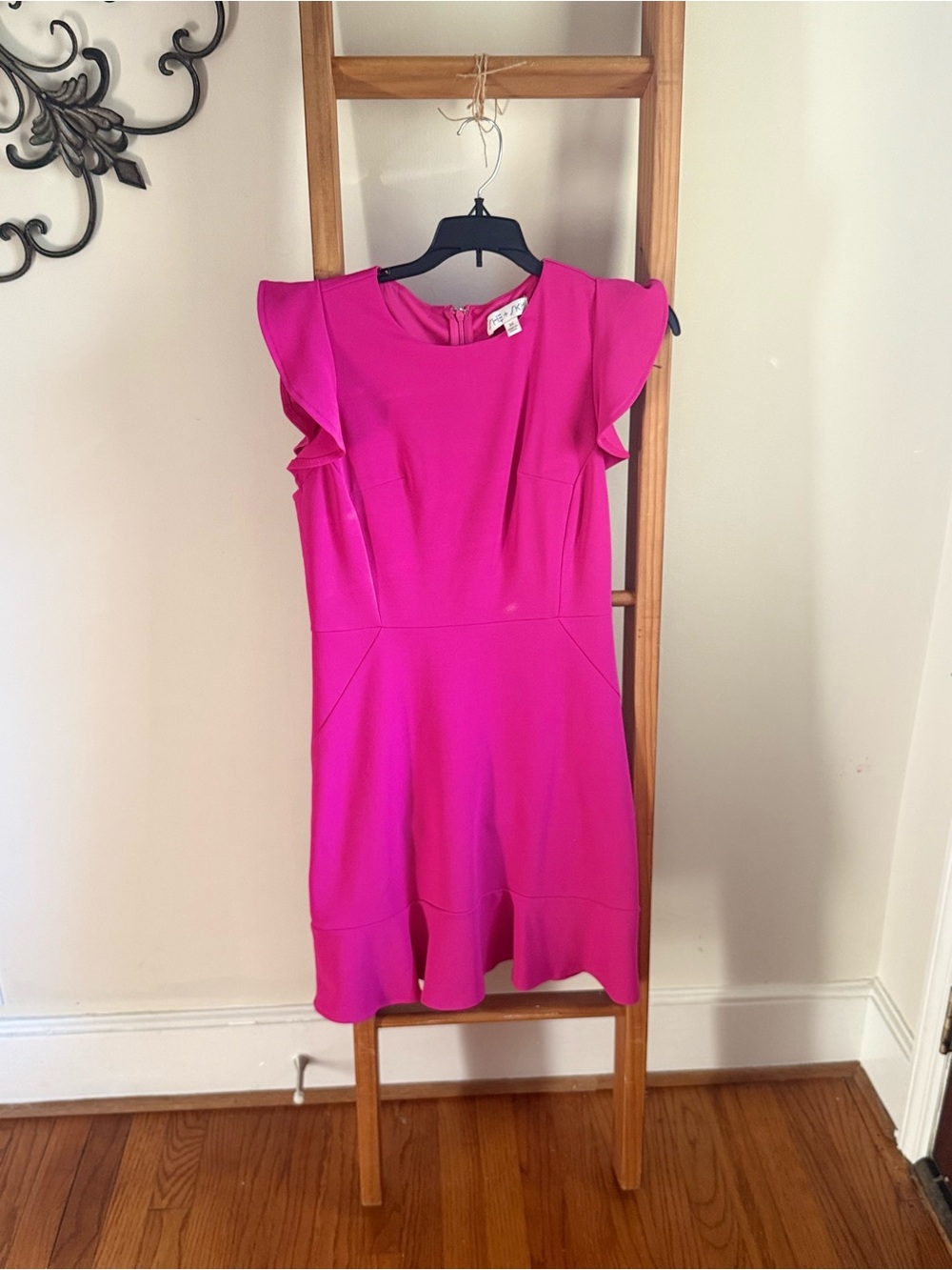 Fuchsia Flutter Sleeve Fit-&-Flare Dress